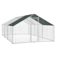 Gabbia per Pollame con Tettuccio e Recinzione Rete Metallica 3x6x2 m pro.tec