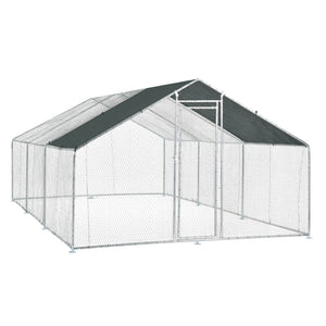 Gabbia per Pollame con Tettuccio e Recinzione Rete Metallica 3x6x2 m pro.tec