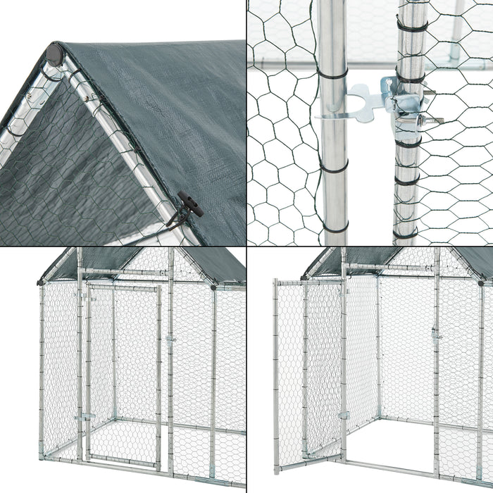 Gabbia Arguin per Pollame con Tettuccio Protezione Sole - lungo 2 metri [pro.tec]