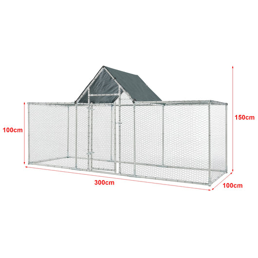 Voliera da esterno Arguin 300 x 100 x 100 - 150 cm verde argento 03_0006705