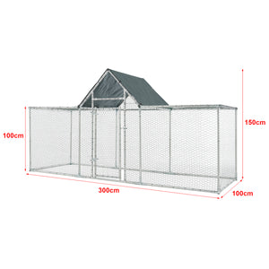 Gabbia Arguin per Pollame con Tettuccio Protezione Sole - lungo 3 metri [pro.tec]