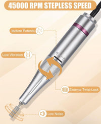 Fresa Per Unghie Manicure Pedicure Professionale 45000 Giri 50W Senza Fili BQ112