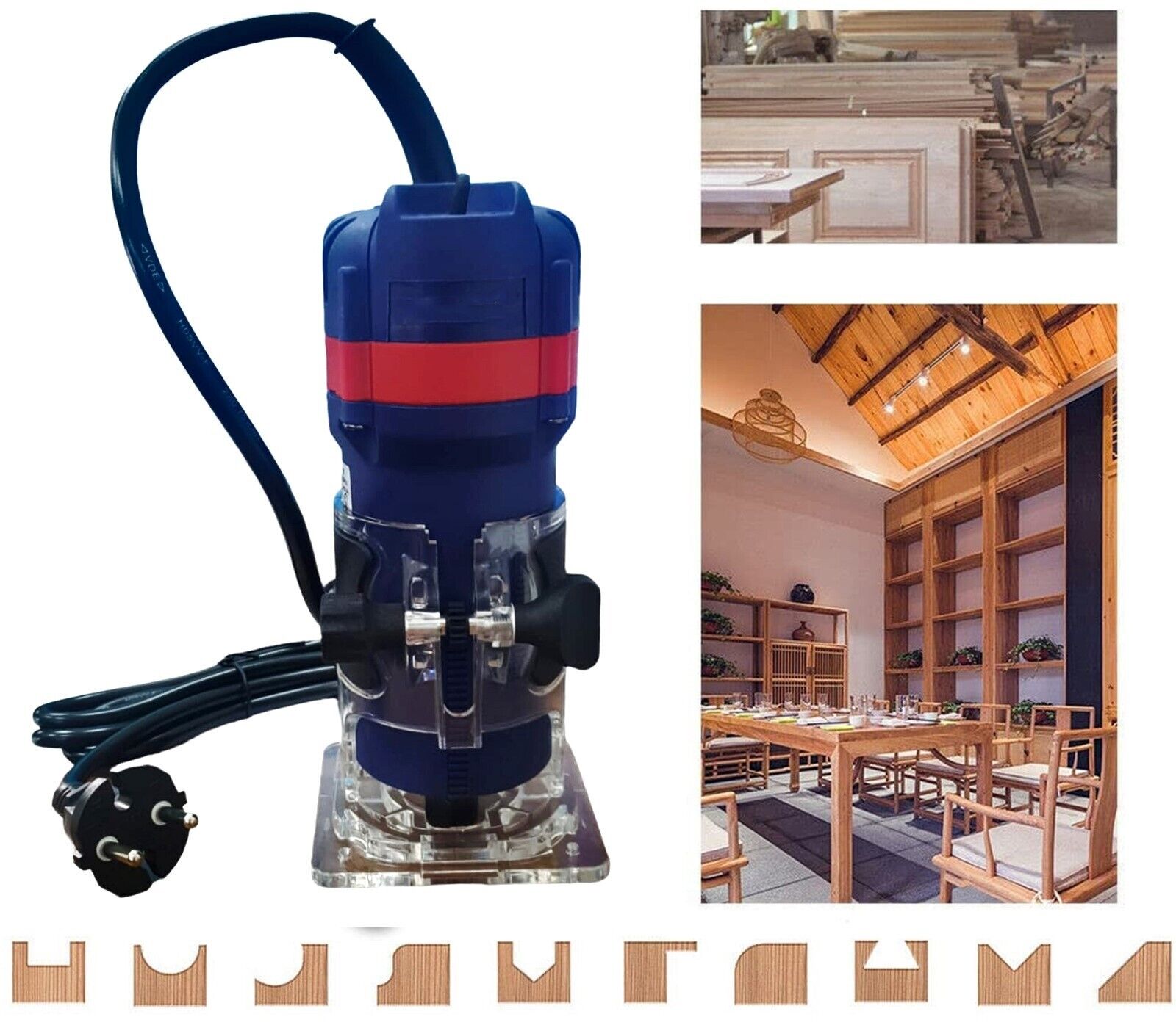 Fresatrice Verticale Elettrica 710W 6,35 MM Rifilatore fresa X Legno Trimmer RER-710