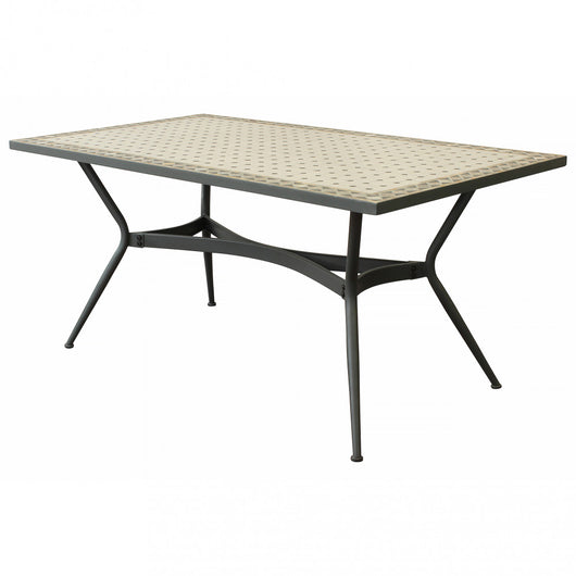 Tavolo Ceramica E Ferro Verniciato Rettangolare Prometeo 160X90 Cm