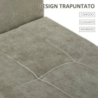 Panca Fondoletto con Vano Contenitore in Stile Vintage, Pouf imbottito, Panca per Ingresso e Camera con Braccioli, Grigio