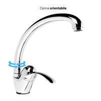 Miscelatore monoforo ottone per lavello cucina dublino erogazione orientabile *** confezione 1