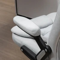 Sedia da Ufficio con Funzione Massaggiante e Altezza Regolabile, in PU, 67x67x116-126 cm, Grigio