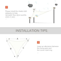 Tenda a vela Tendone parasole triangolare in poliestere (colore: bianco, dimensione: 6x6x6m)