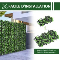 Rotolo di Siepe Artificiale 3x1 m in PE e Tessuto per Balcone e Giardino, Verde Chiaro e Verde Scuro