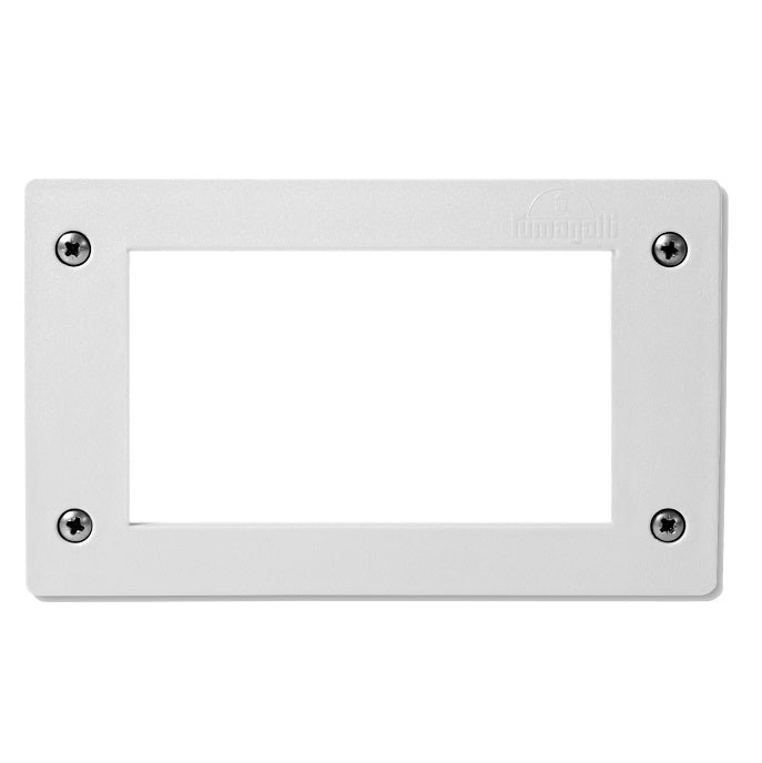 Fumagalli Leti 200 Bianco Opale Lampada Faretto Segnapasso CCTV a Muro Incasso IP66 Rettangolare