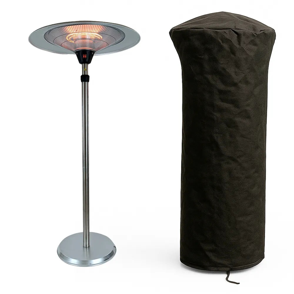 Tempo Style - Stufa Elettrica SATURNO | Fungo Riscaldante ad Infrarossi (3000W) dal Design Elegante | Ideale per Esterno/Interno (Alluminio)