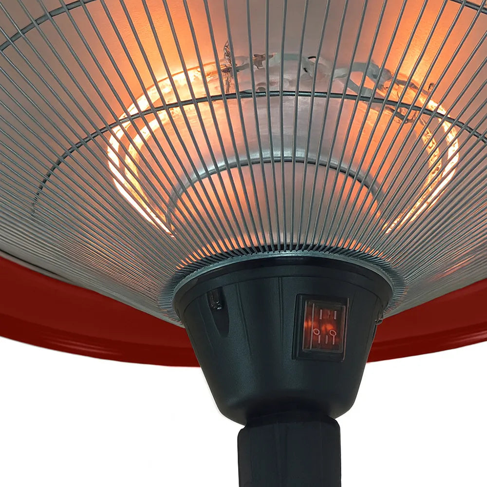 Tempo Style - Stufa Elettrica SATURNO | Fungo Riscaldante ad Infrarossi (3000W) dal Design Elegante | Ideale per Esterno/Interno (Bordeaux)