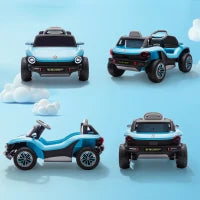Auto Elettrica per Bambini dai 3 Anni, Volkswagen E-Buggy 12V con Telecomando 2,4 G e Ruote con Sospensione, Blu