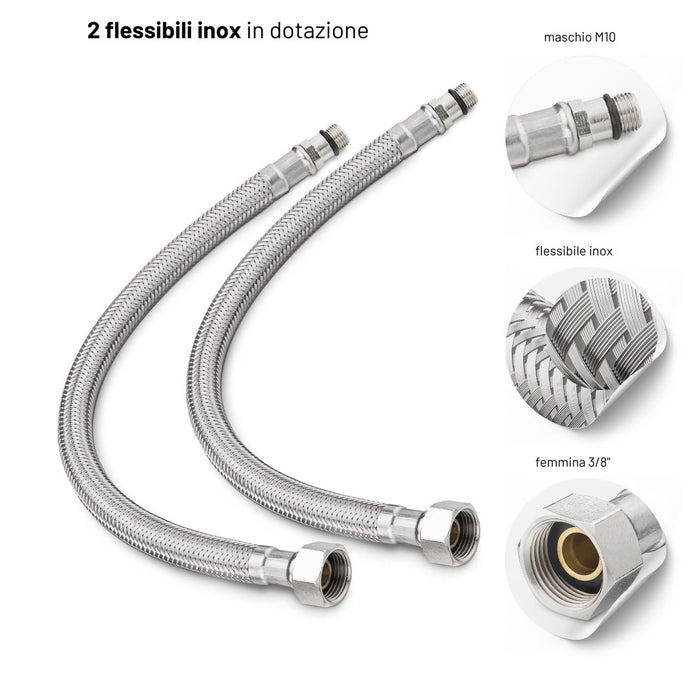 Miscelatore monoforo ottone per lavello cucina dublino erogazione orientabile *** confezione 1