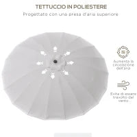 Ombrellone da Giardino e Terrazza 2.5x2.5 m a Manovella con 18 Stecche e Inclinabile, Grigio