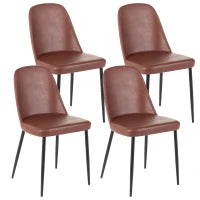 E-STYLO Sedia da pranzo in soft touch bordeaux e gambe in metallo nero, 52cm X 45cm H. 85cm.