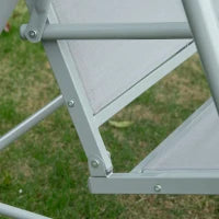 Dondolo da Giardino a 3 Posti con Tetto in Metallo, 170 x 110 x 153 cm, Grigio e Argento