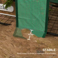 Serra da Giardino con Copertura in PE, 6 Mensole e 2 Porte Avvolgibili, 143x46x151cm, Verde