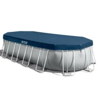 26798NP - Piscina Prisma Ovale 610X305X122 Cm Con Pompa Filtro, Scaletta Doppia, Telo Base, Copertura