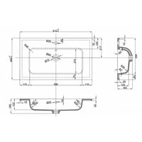 Lavabo ad incasso in mineral marmo 81x46 cm mobile composizione bagno *** confezione 1