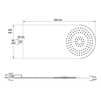 Soffione doccia a parete acciaio inox punta tonda