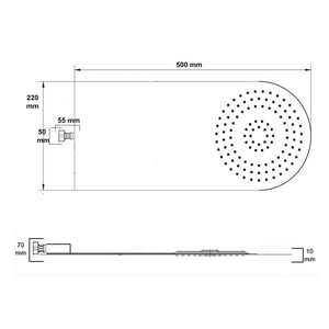 Soffione doccia a parete acciaio inox punta tonda