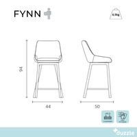Fynn, Set di 2 Sgabelli in tessuto Ruggine (50cm X 44cm H. 94cm)