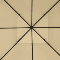 Copertura di Ricambio per Gazebo 4x3 m in Poliestere Anti UV con Tetto a 2 Livelli, Crema