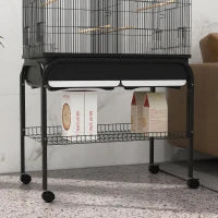 Grande Gabbia Uccelli Gabbia per Pappagalli con Supporto Ruote per Cacatua Pappagalli Canarini Pappagalli, 85 x 49 x 119 cm Nero