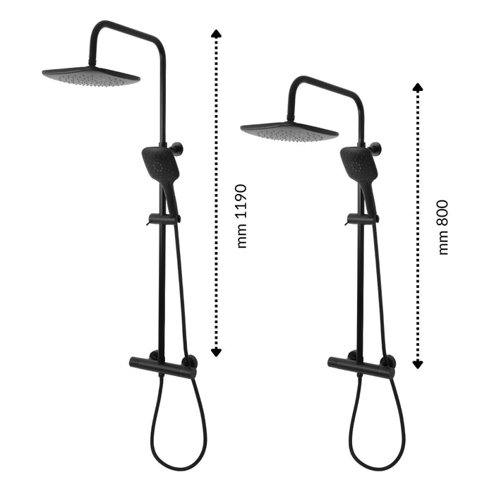 Colonna doccia attrezzata slot black termostatica 2 funzioni doccetta quadro *** confezione 1