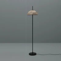 E-STYLO Lampada da terra con paralume a effetto martellato e base nera, ideale per aggiungere un tocco di eleganza e raffinatezza a qualsiasi ambiente, Ø.34cm X Ø.34cm H. 160cm