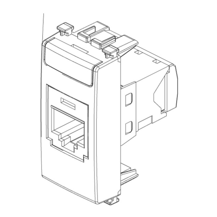Presa rj45 con connettore panduit cat5e utp mini-com serie vimar arkè 19340.1 *** colore grigio, confezione 1