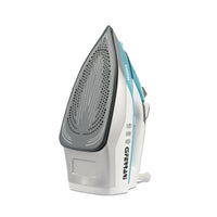G3 ferrari g40021 ferro da stiro a vapore ermes, 2500 watt, piastra in ceramica, capacità 340cc, 150 g/min, funzione self-clean, anti-calcare e anti - sgocciolamento, 51 microfori, bianco/azzurro
