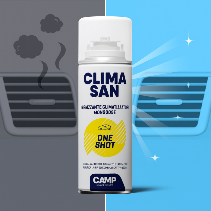 Igienizzante monodose climasan one shot spray climatizzatori abitacoli auto camper 200ml