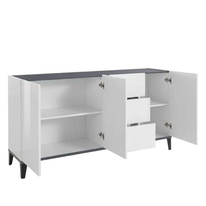 Credenza 160x40cm 3 ante 3 cassetti scorrevoli ingresso soggiorno Rebecca