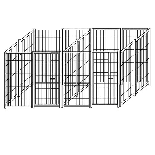 2 box in linea da 2x2 metri in rete solo perimetro modulari con zincatura a caldo