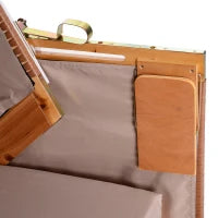 Sdraio da Spiaggia Reclinabile a 2 Posti con Tettuccio Parasole, Color Tortora