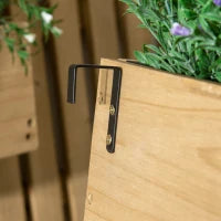 Fioriera da Esterno Verticale in Legno con 3 Vasi Rimovibili, 60x16x80cm