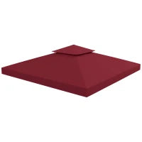Tela di Ricambio per Gazebo Padiglione Tenda 3 x 3 m, in Poliestere ad Alta Densità 180 g/m², Rosso