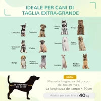 Lettino per Cani da Interno ed Esterno Capacità fino a 32kg con Tessuto Traspirante 130x90x20cm Nero