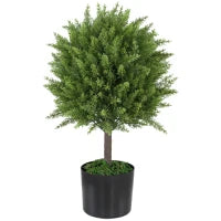 Pianta Finta Albero Cedro con Vaso Incluso per Interno ed Esterno, Altezza 55 cm, Verde