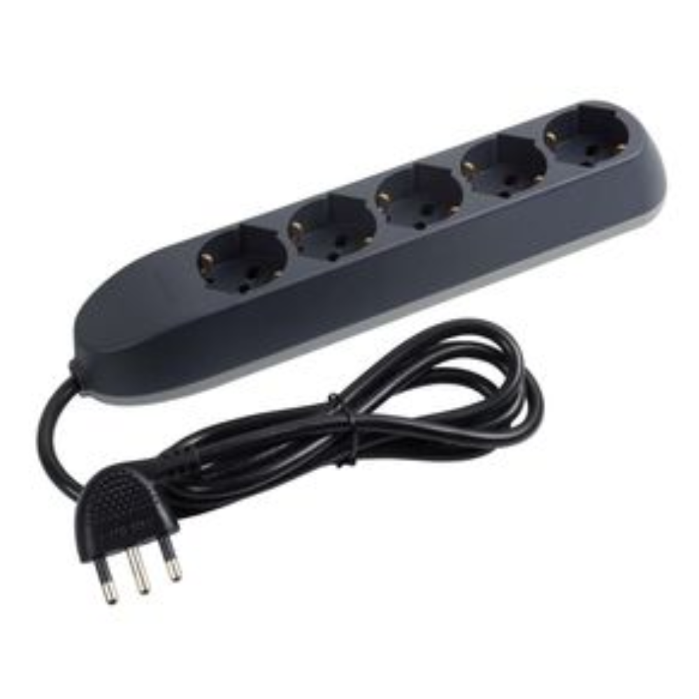 Multipresa bticino poker 3685g 5 prese universali 2p+t cavo 1,5m grigia