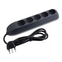 Multipresa bticino poker 3685g 5 prese universali 2p+t cavo 1,5m grigia