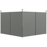 Set 2 Pareti Gazebo 3x3 e 3x6 m in Tessuto Oxford con Porte a Cerniera, 295x195 cm, Grigio Scuro