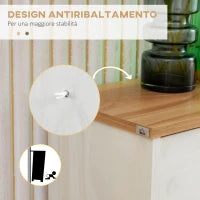 Mobile Scarpiera Salvaspazio in Truciolato con 3 Cassetti e 2 Ripiani Interni Regolabili, 70x23.5x122 cm, Bianco