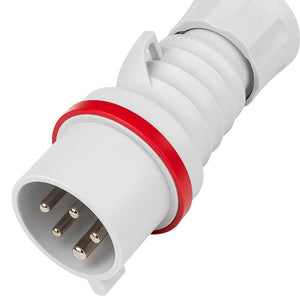 Spina mobile diritta industriale rossa 3p+n+t 16a trifase 380v ip44 gw60009h