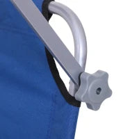 Lettino Prendisole da Giardino, Sdraio Pieghevole e Regolabile con Tettuccio in Tessuto Blu, 187x58x36cm