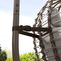 Sedia Sospesa in Rattan a Uovo con Cuscino e Poggiatesta, Altezza Regolabile e Seduta Richiudibile, Grigio