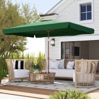 Ombrellone da Giardino 2x3 m con Apertura a Manovella, Inclinabile e Anti UV 50+, Verde