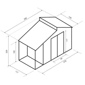 BOX in metallo GREY con porticato 2,93 x 1,29 x h 1,95 m